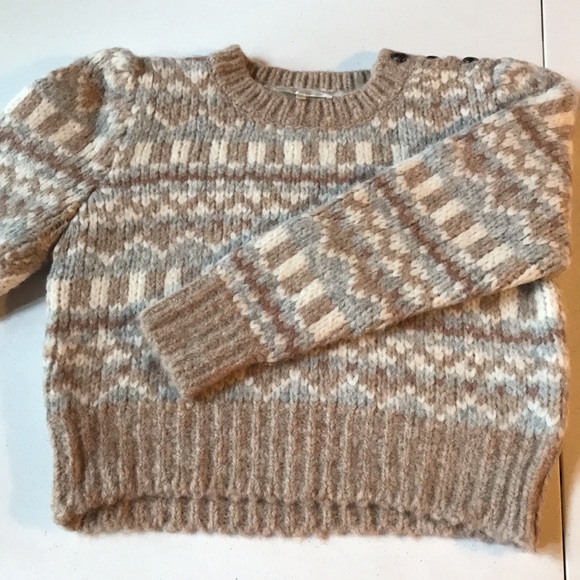 LoveShackFancy Cropped Fair Isle Alpaca Sweater - Picture 8 of 11